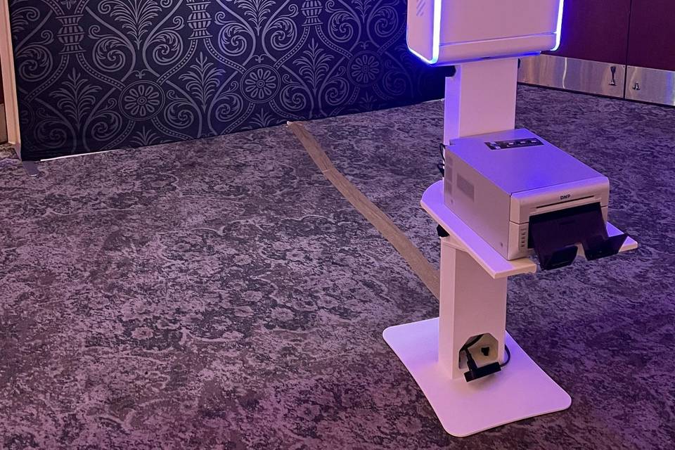 White Photo Booth and backdrop