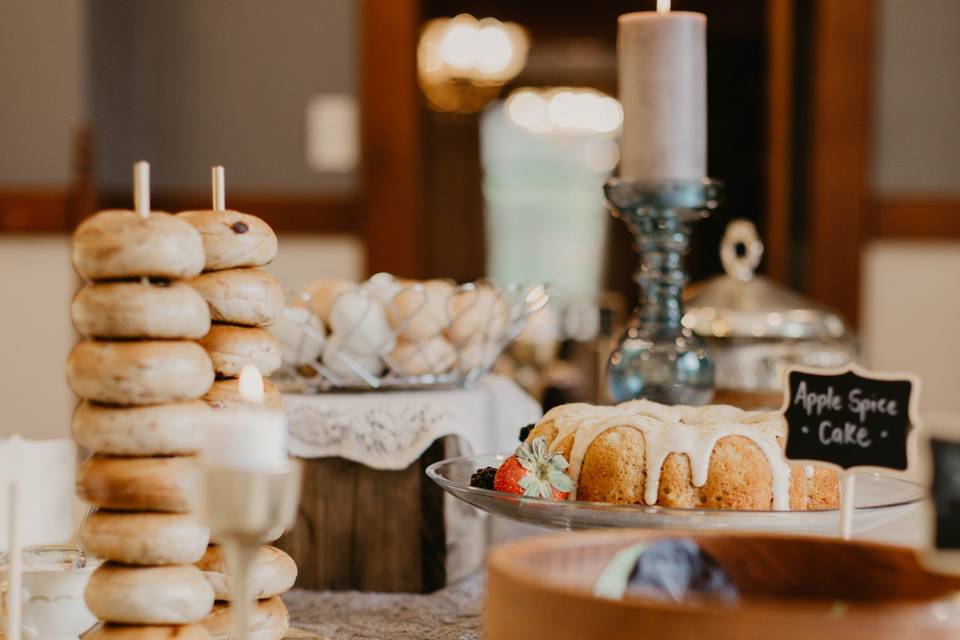 Continental breakfast spread