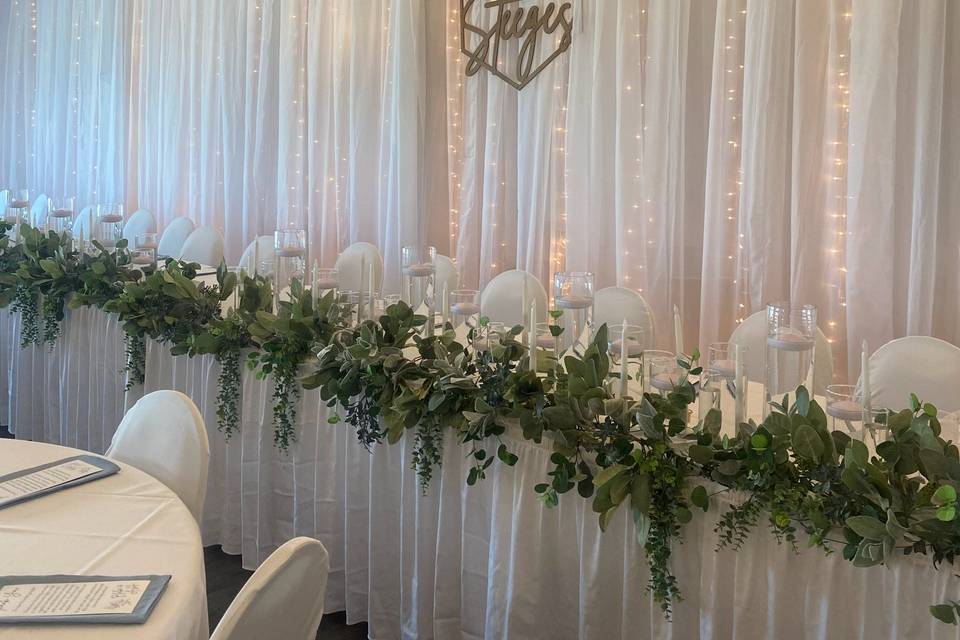 Floral, lighted backdrop