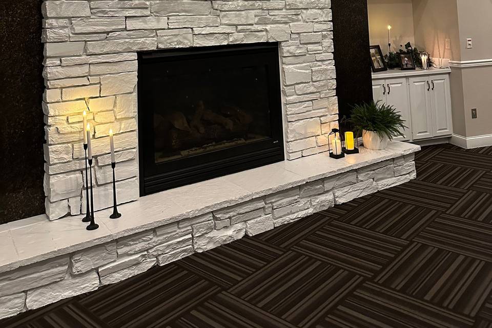 Cafe room fireplace