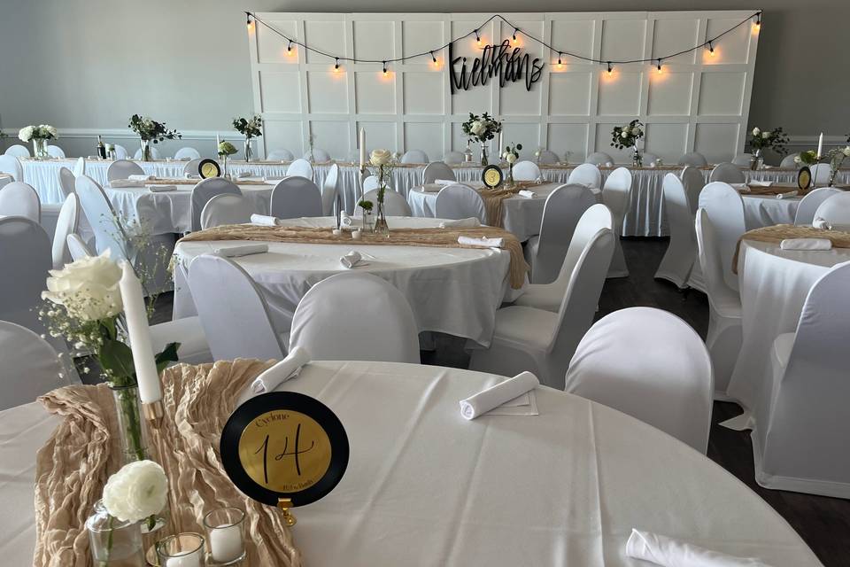 Champagne reception decor