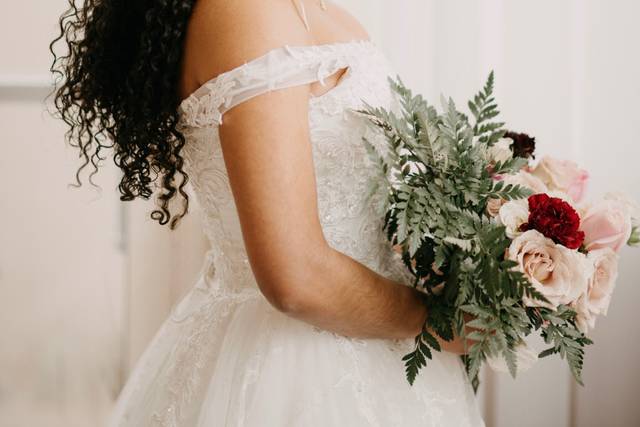 Holding the bouquet