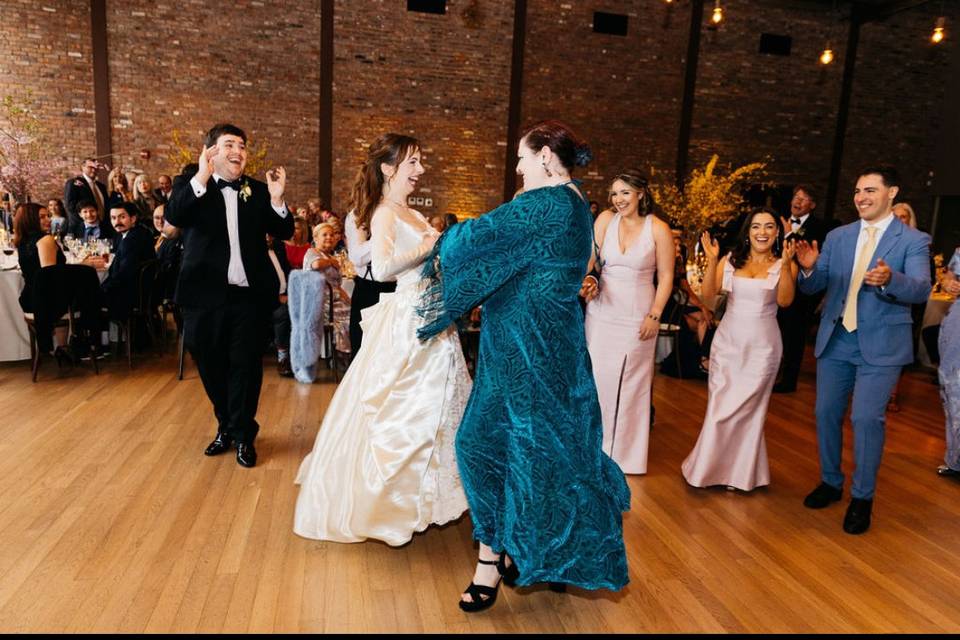 On the dance floor!