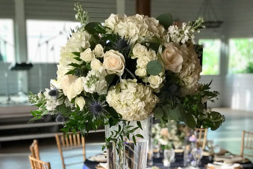 Raised floral centerpiece