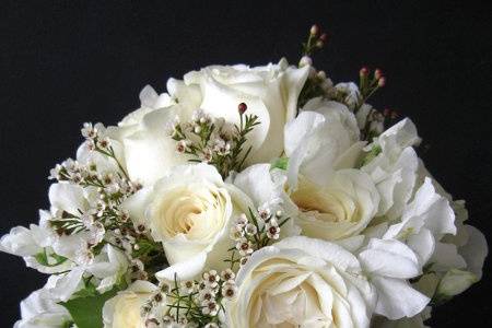 White roses and baby's breath