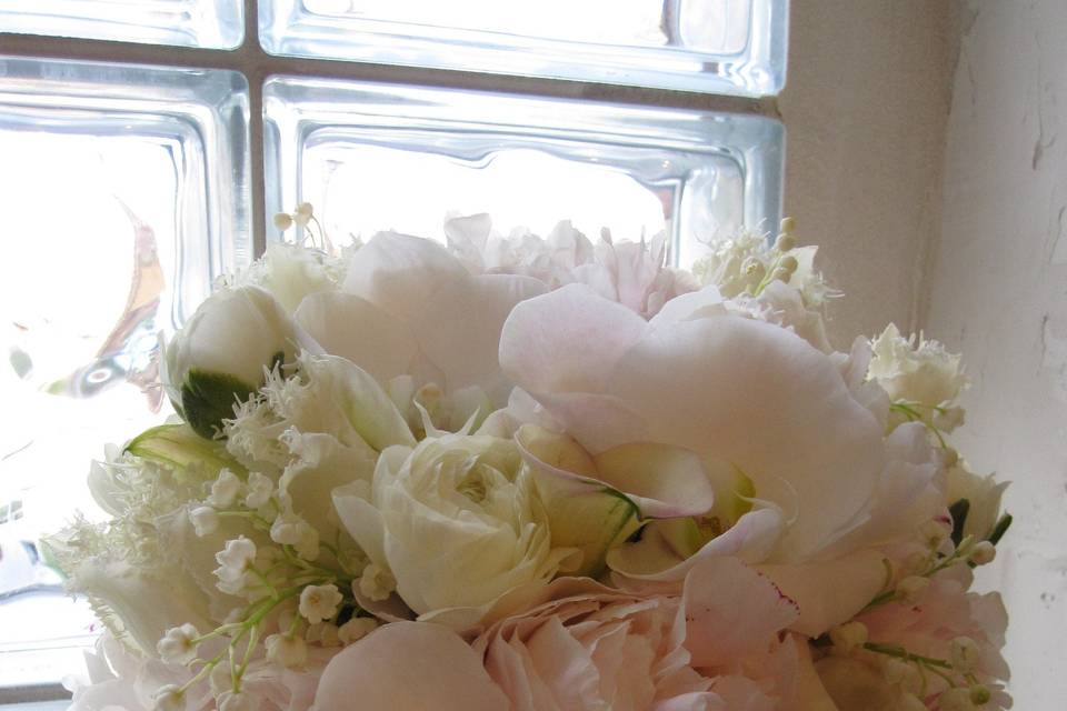 Pure white flower arrangement