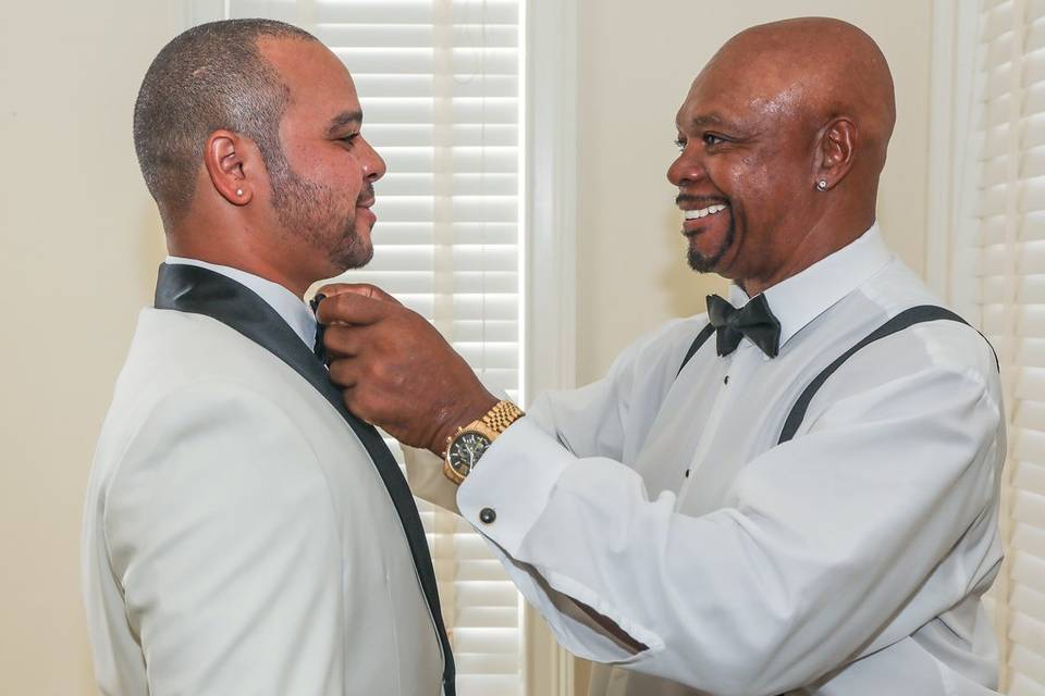 Groom and father