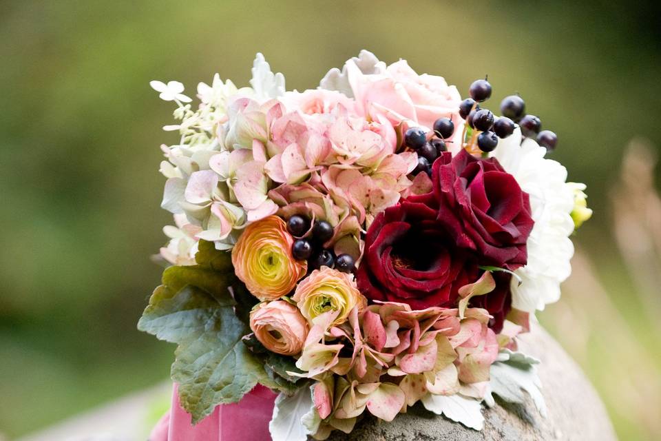 Bouquet and ribbon