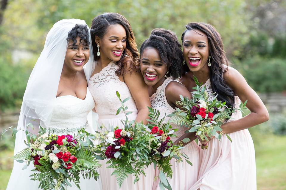 Bride and bridesmaids' bouquets