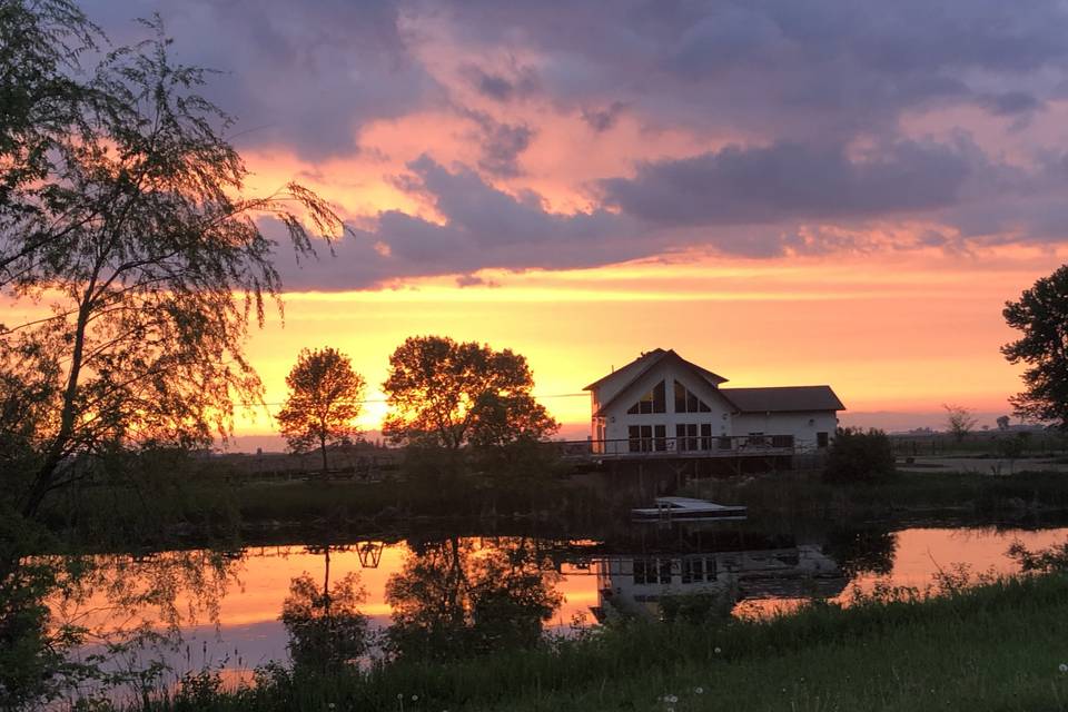 Sunset at the winery