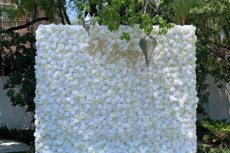 Cream Lux Flower Wall
