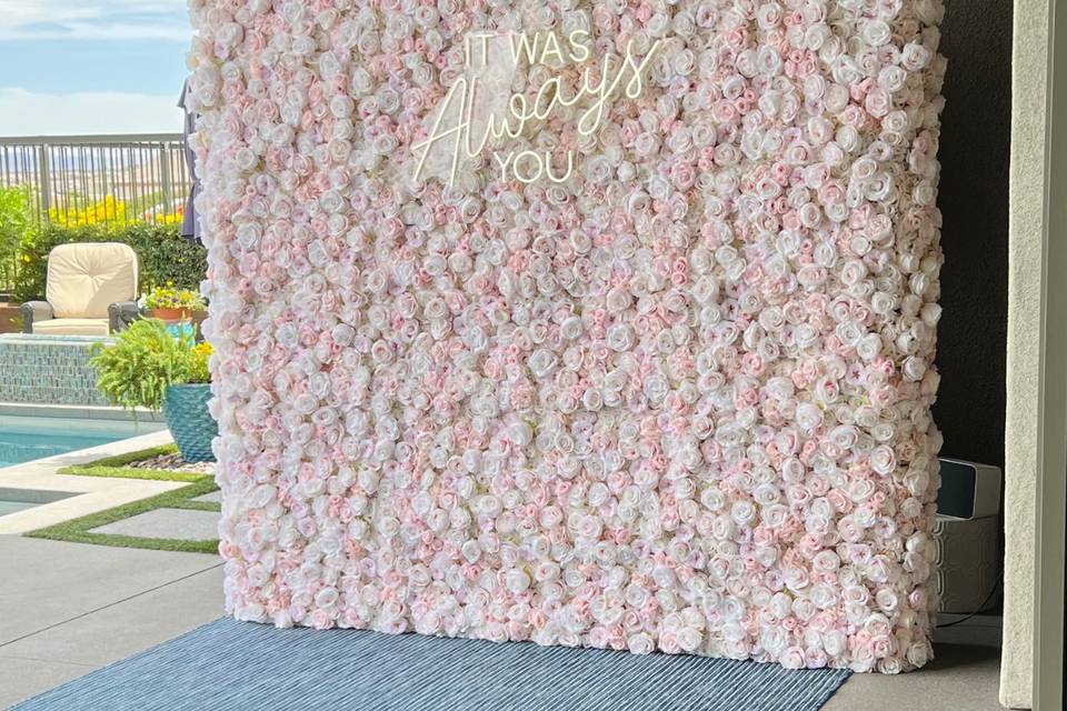 Blush flower wall