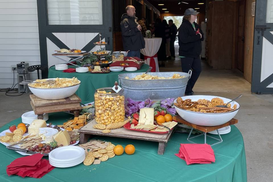 Food set up by stables
