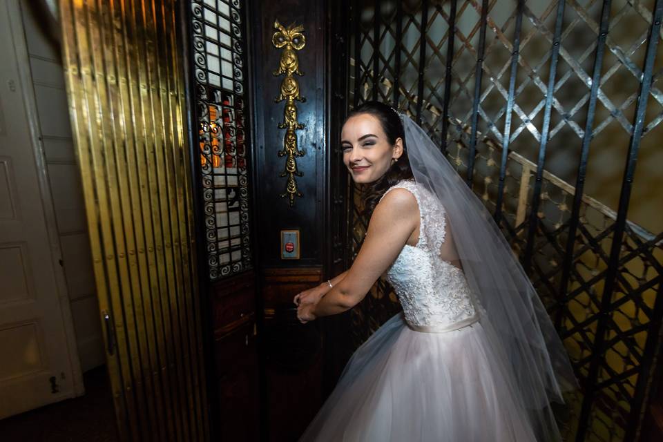 Bride posing at wedding