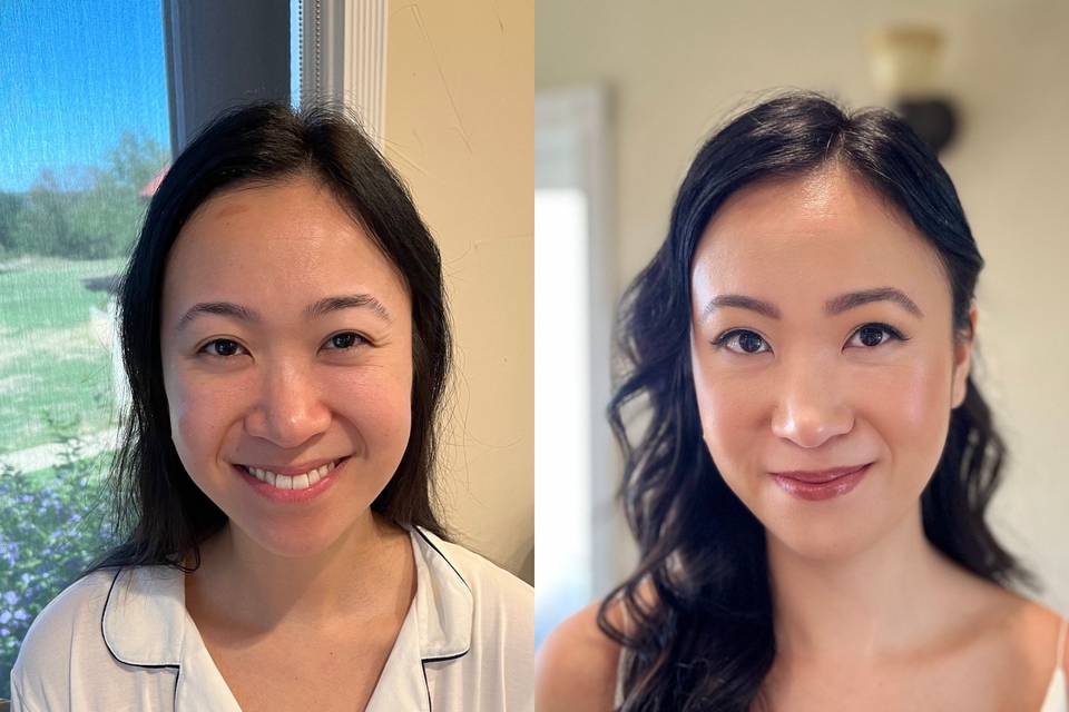 Before and after natural bride