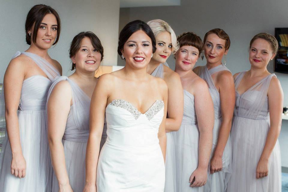 Glam bride & maids