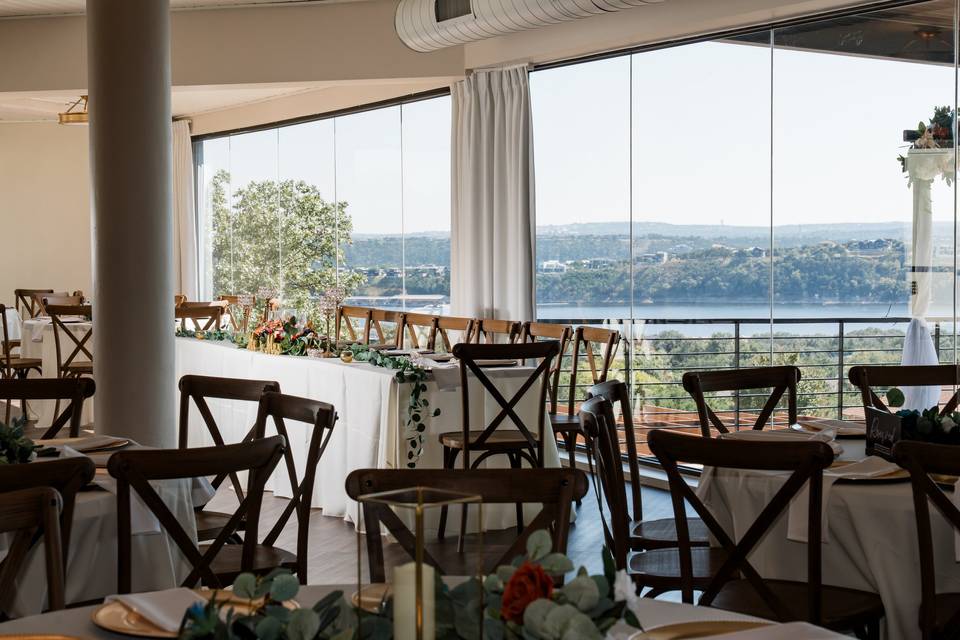 Reception with lake views
