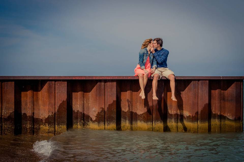 Engagement Session at the Fort Gratiot Beach, Port Huron, MI