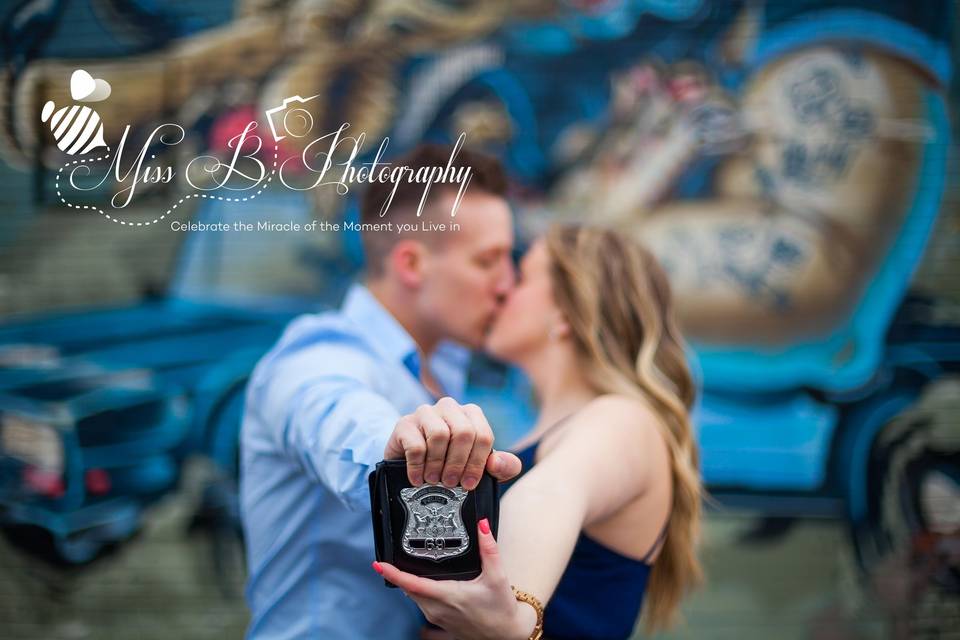 Downtown Detroit engagement session. Eastern Market and Ford Field.