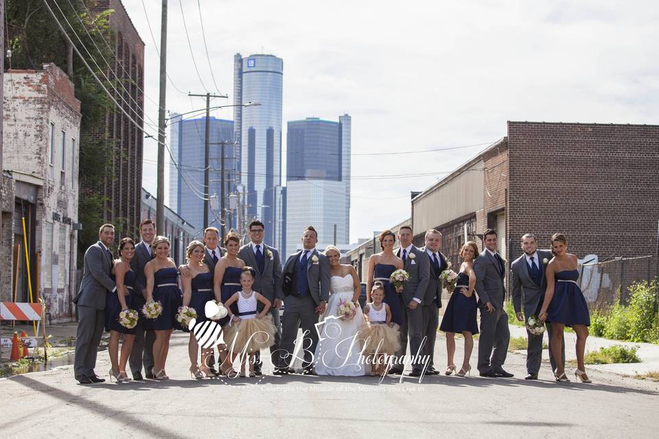 Detroit Wedding, Urban Location -Bridal Party