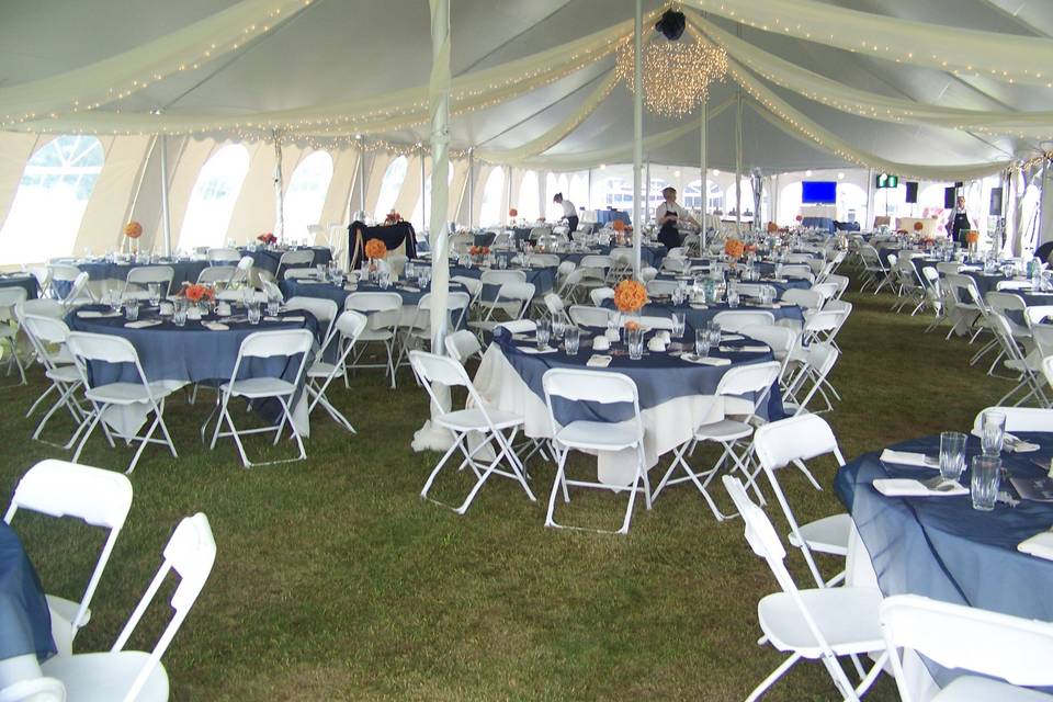 Wedding reception tent