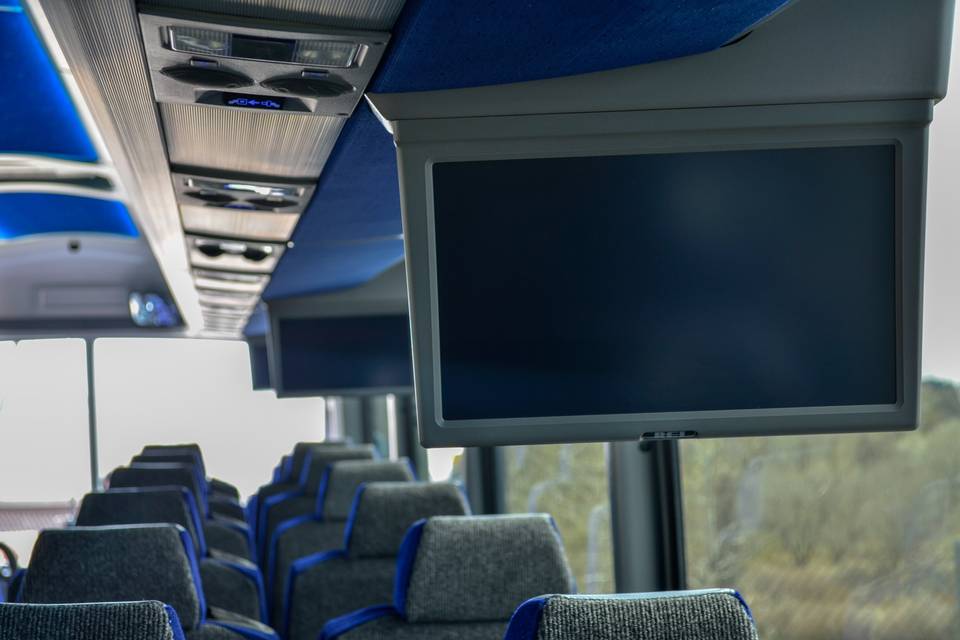 56-passenger coach with DVD player