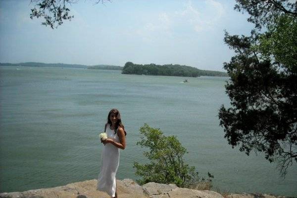 Bride by the ocean