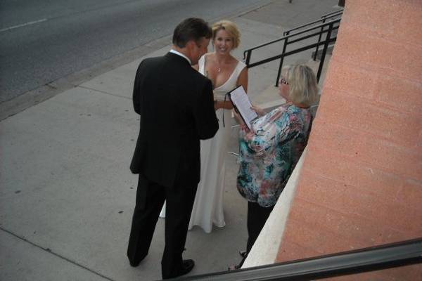 Sidewalk wedding