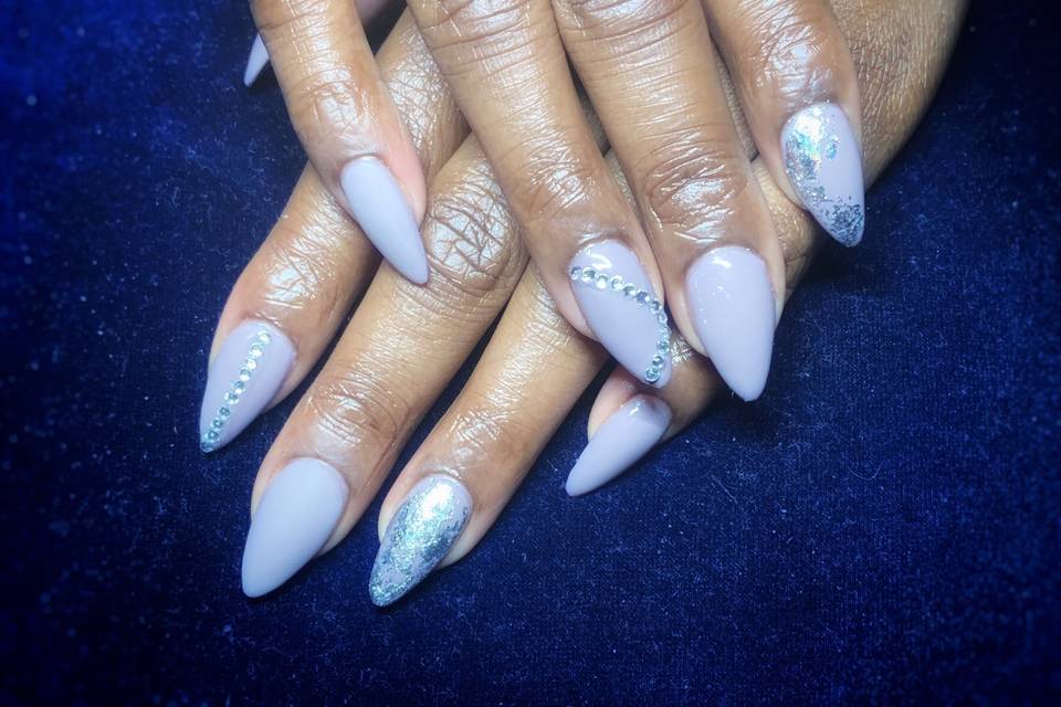 Glamorous embellished nails