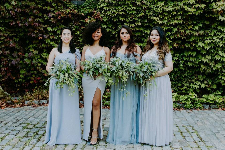 Bride with bridesmaids