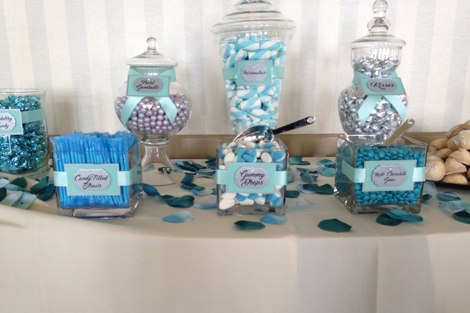 Blue candy buffet