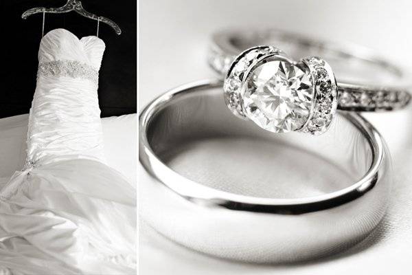 Adorae wedding gown by Sottero and Midgley, rings by Tiffany & Co.