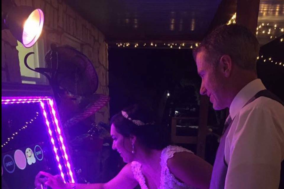 Bride and photo booth