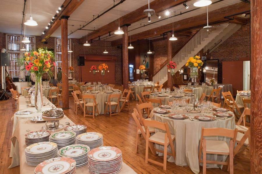 Buffet area with beautiful china