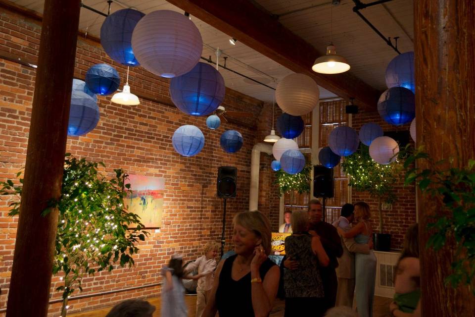 Blue and white lanterns