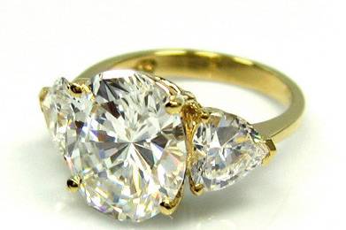 5A Quality CZ Engagement Ring set in 9-18 karat gold!