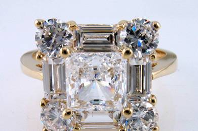 5A Quality CZ Engagement Ring set in 9-18 karat gold!