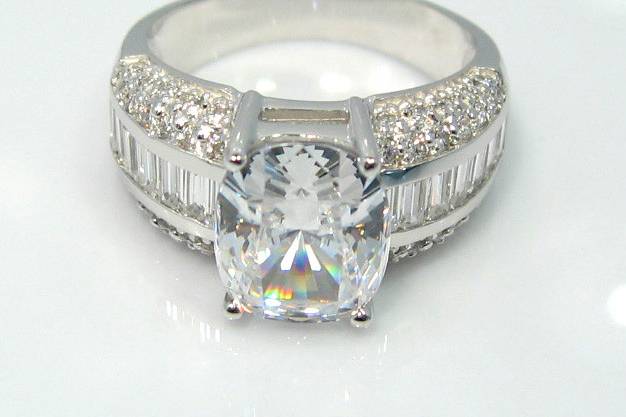 5A Quality CZ Engagement Ring set in 9-18 karat gold!