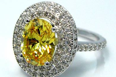 5A Quality Canary or Clear CZ Engagement Ring set in 9-18 karat gold!
