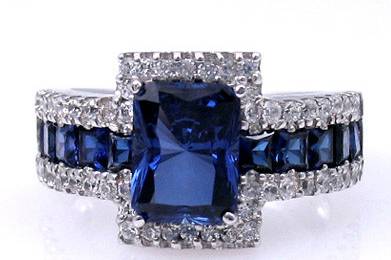 5A Quality Sapphire CZ Engagement Ring set in 9-18 karat gold!