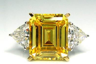 5A Quality Canary CZ Engagement Ring set in 9-18 karat gold!