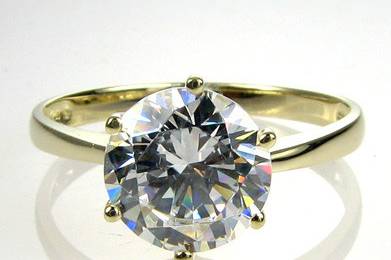 5A Quality CZ Engagement Ring set in 9-18 karat gold!