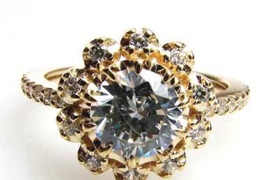 5A Quality CZ Engagement Ring set in 9-18 karat gold!