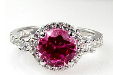 5A Quality Pink CZ Engagement Ring set in 9-18 karat gold!