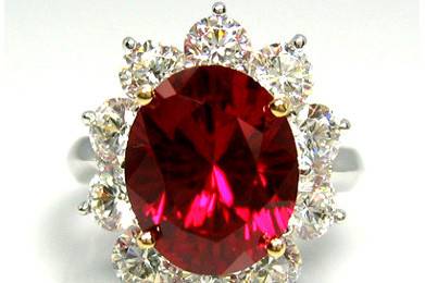 5A Quality Ruby CZ Engagement Ring set in 9-18 karat gold!