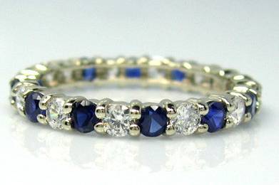 5A Quality Sapphire and Clear CZ Eternity Ring set in 9-18 karat gold!