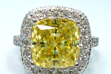 5A Quality Canary or Clear CZ Engagement Ring set in 9-18 karat gold!