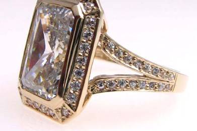 5A Quality CZ Engagement Ring set in 9-18 karat gold!