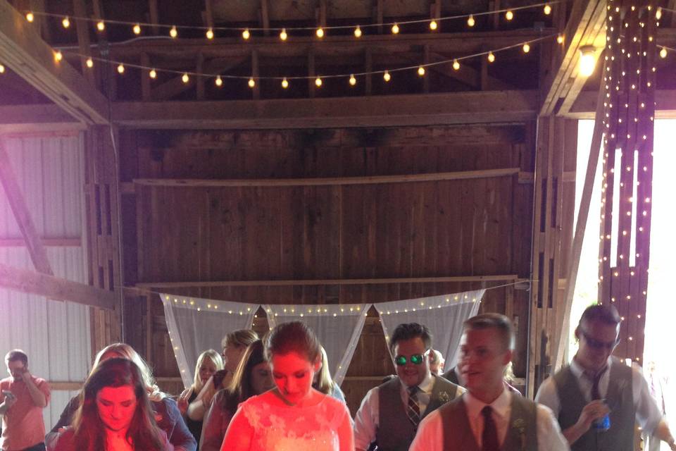 Dancing bride.