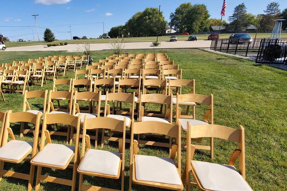 Outdoor wedding wooden chairs